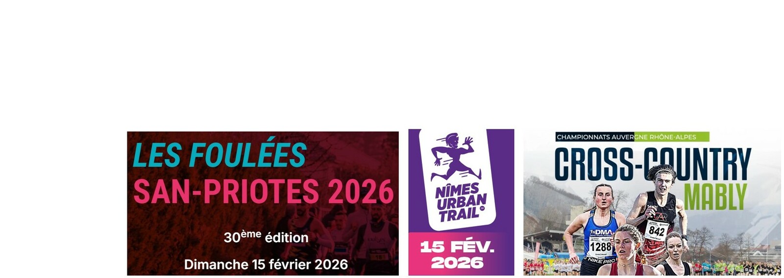 Résultats de nos Triathlètes week-end du 15 fevrier 2026